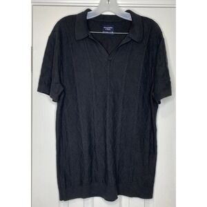 Abercrombie & Fitch Men's Knit Polo Black Size Medium